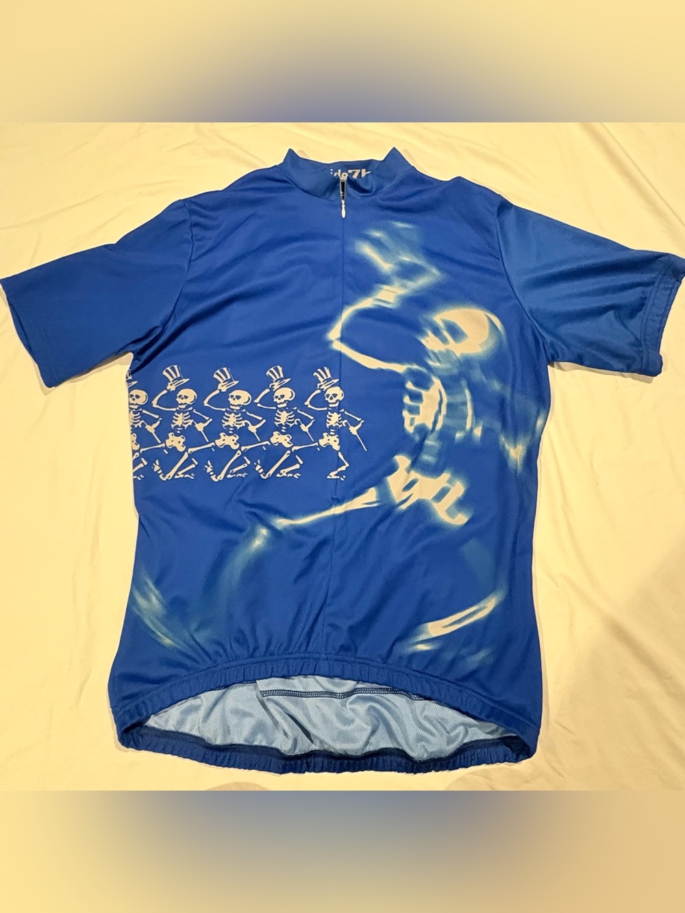 Grateful Dead Dancing Skeletons Cycling Blue Jersey Ride 7B Size:XL